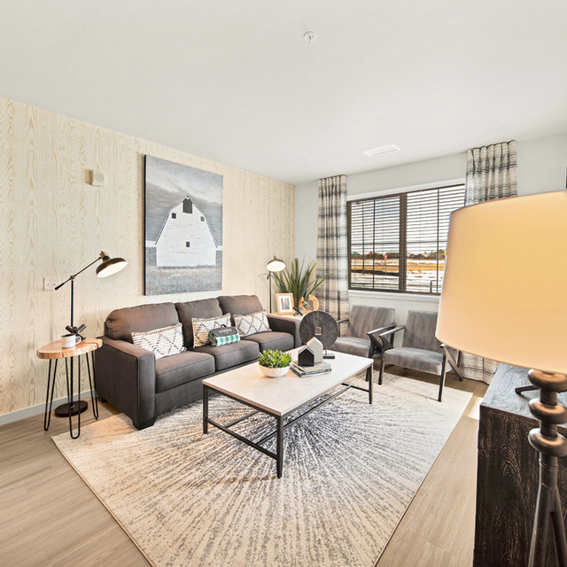 Camber Apartments - Cozy Living Area with Large Window